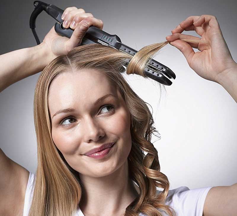 curling with a flat iron